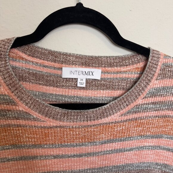 INTERMIX Sloan Striped Rib Knit Mini Dress Medium - Picture 6 of 8